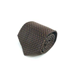 Vintage 1980s Dominique France Tie Necktie Geometric Made In France 100% Silk !!